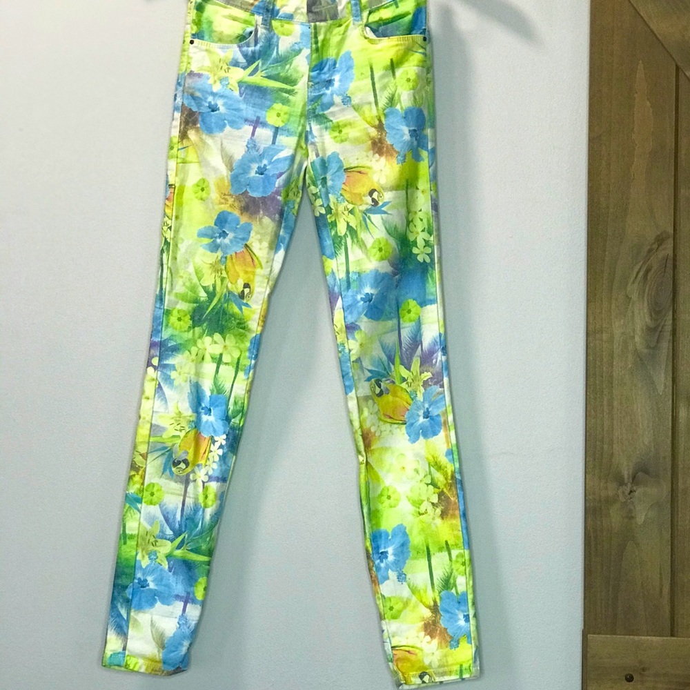 Mid rise tropical print “Zara” skinny pants
